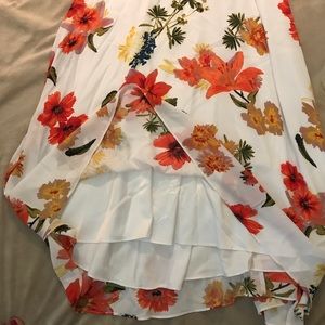 Beautiful White/Coral Floral Dress